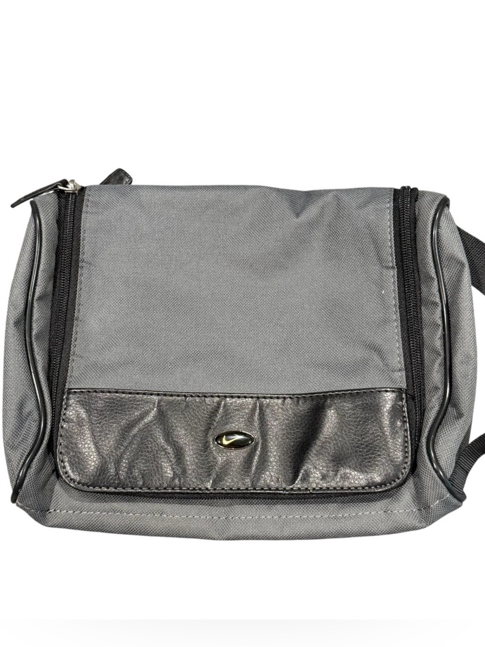 Vintage Nike travel cosmetics toiletry zip bag 90s men gray black